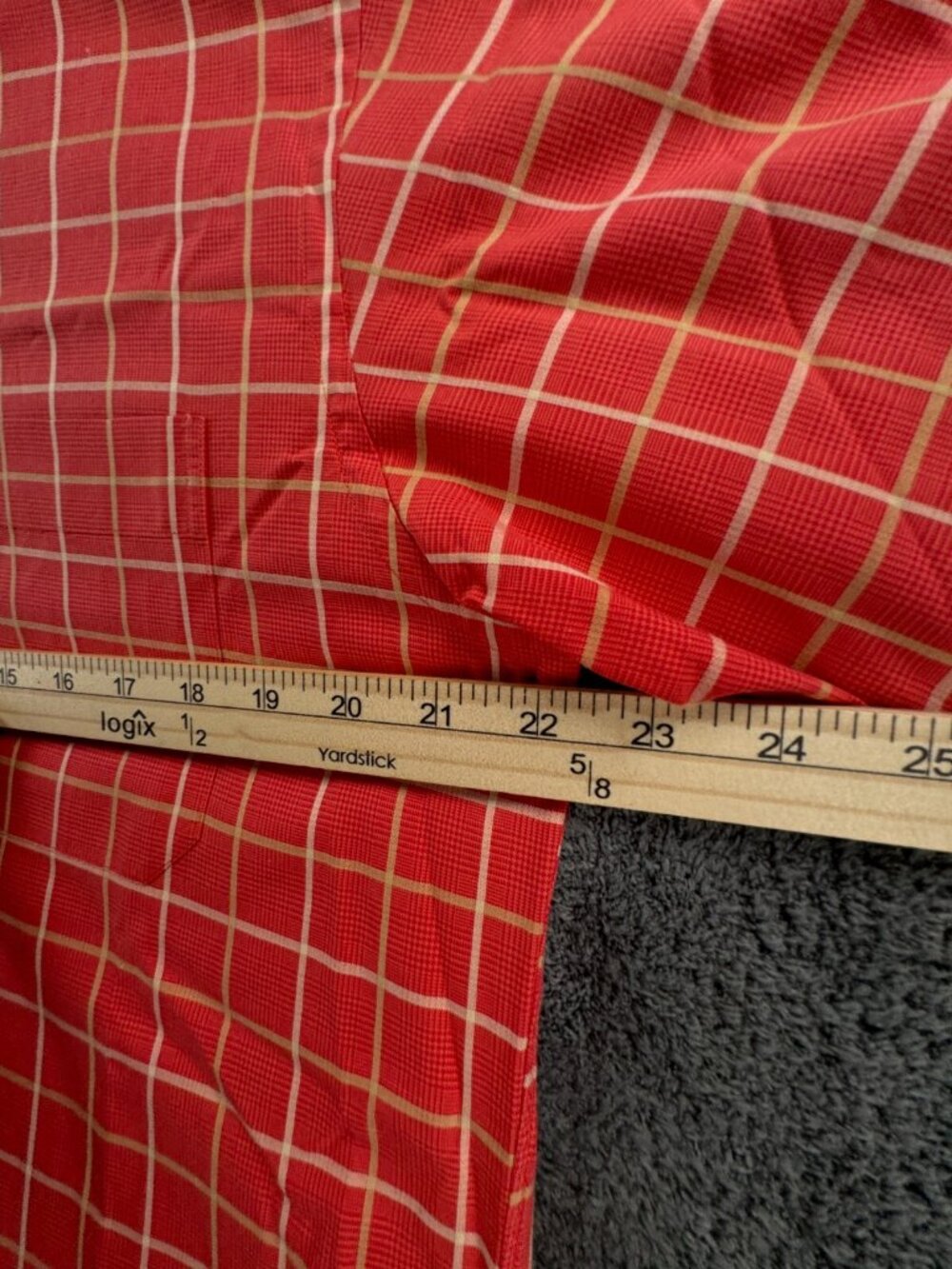 Scott Barber Medium Cotton Long Sleeve Button Up Shirt Red Check Adult Casual - Picture 6 of 14